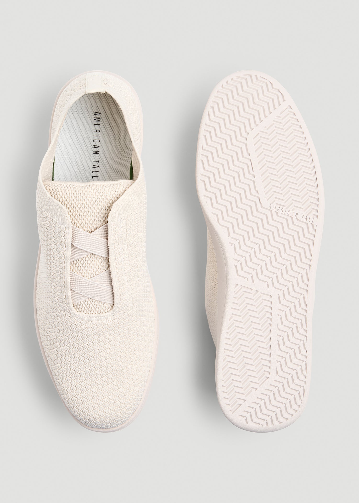 Lightweight Knit Sneakers for Tall Men in White Sand