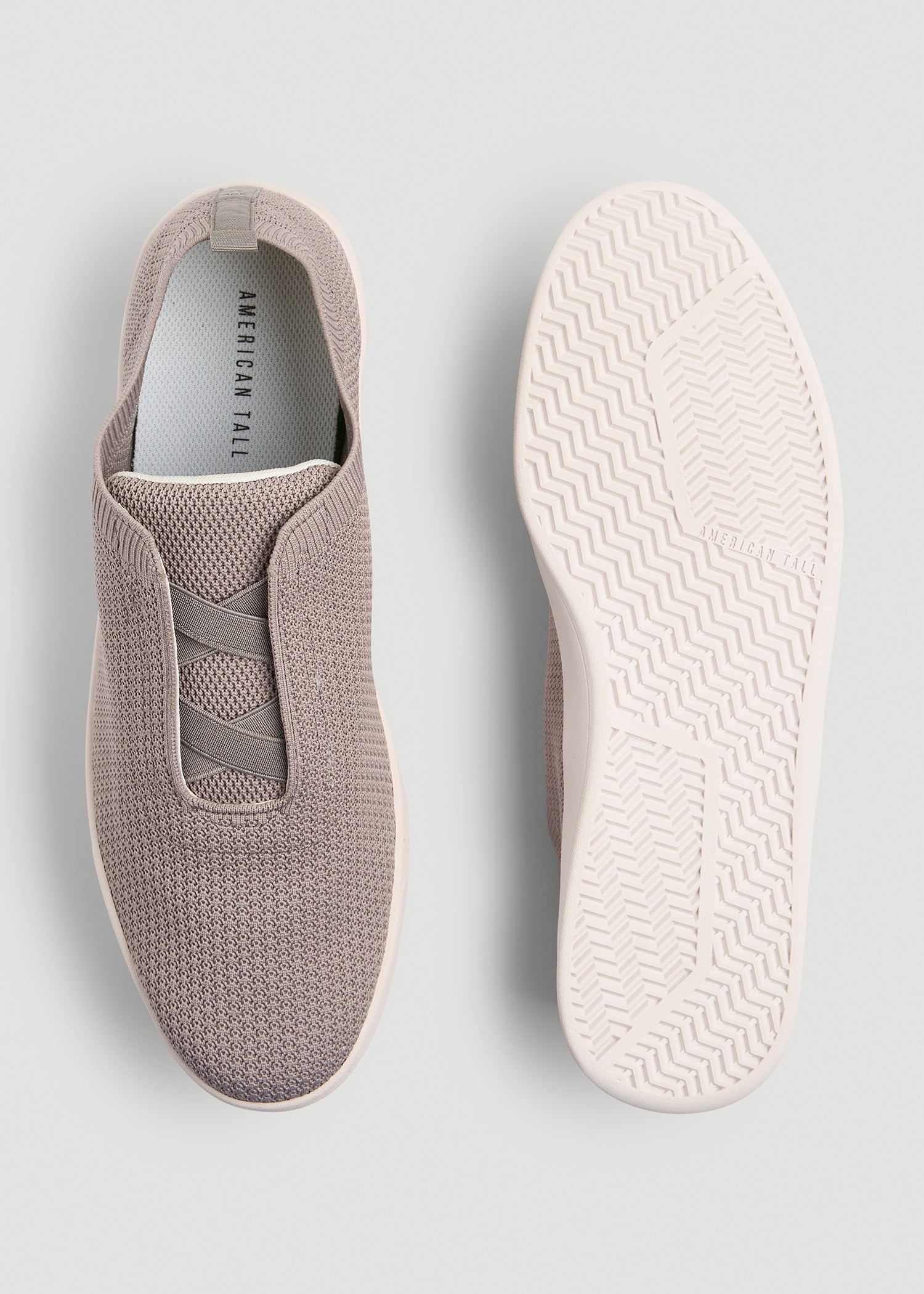 Lightweight Knit Sneakers for Tall Men in Moon Rock