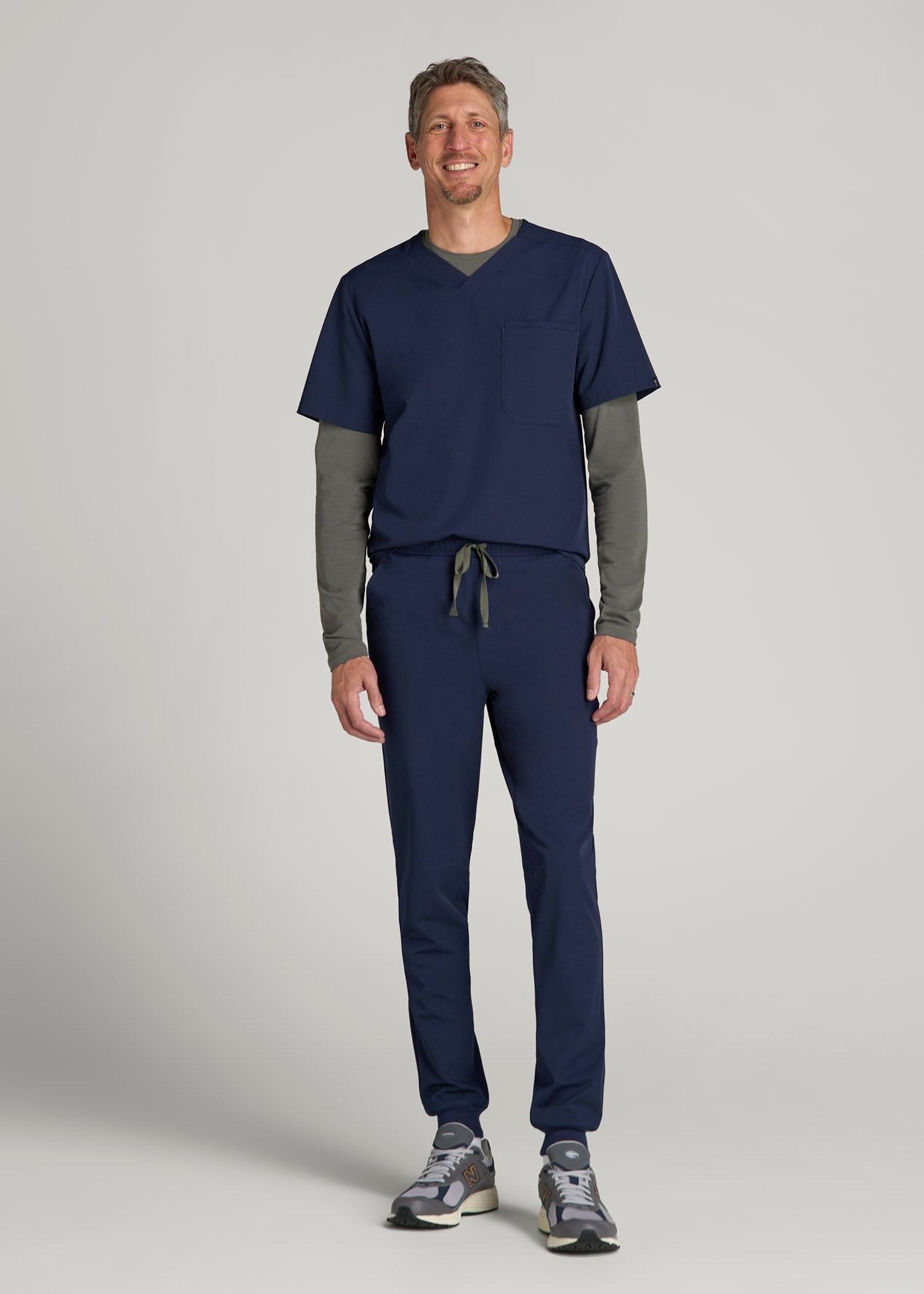 Scrub Joggers for Tall Men in Patriot Blue