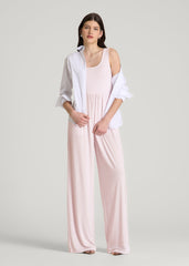 Jersey Tank wide leg jumpsuit with pockets for Tall Women in Grey Lilac