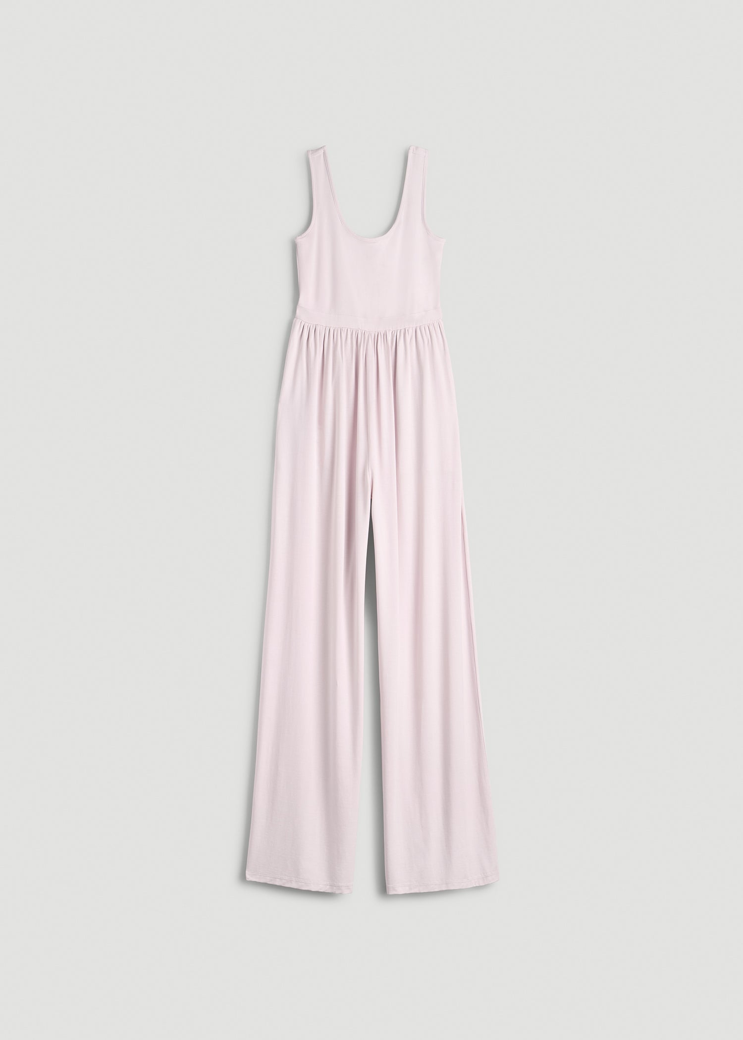 Jersey Tank wide leg jumpsuit with pockets for Tall Women in Grey Lilac