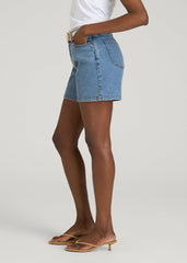 Stretch Denim Shorts for Tall Women in Perfect Blue