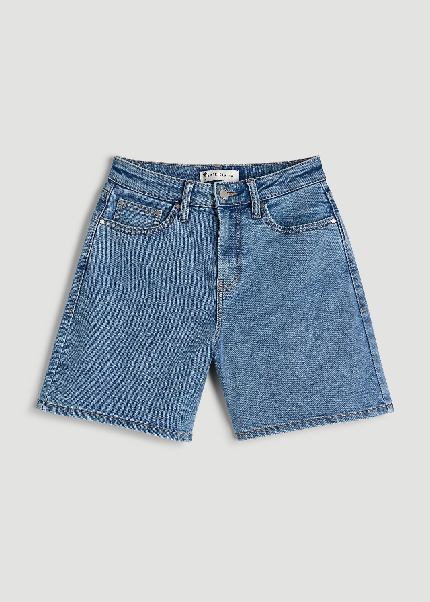 Stretch Denim Shorts for Tall Women in Perfect Blue