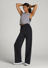 Soft Motion Wide Leg Ultra High Rise Pant for Tall Women in Black