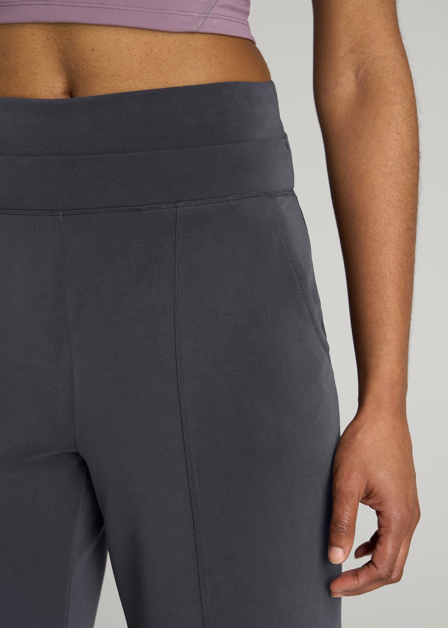 Soft Motion Wide Leg Ultra High Rise Pant for Tall Women in Charcoal Rinse
