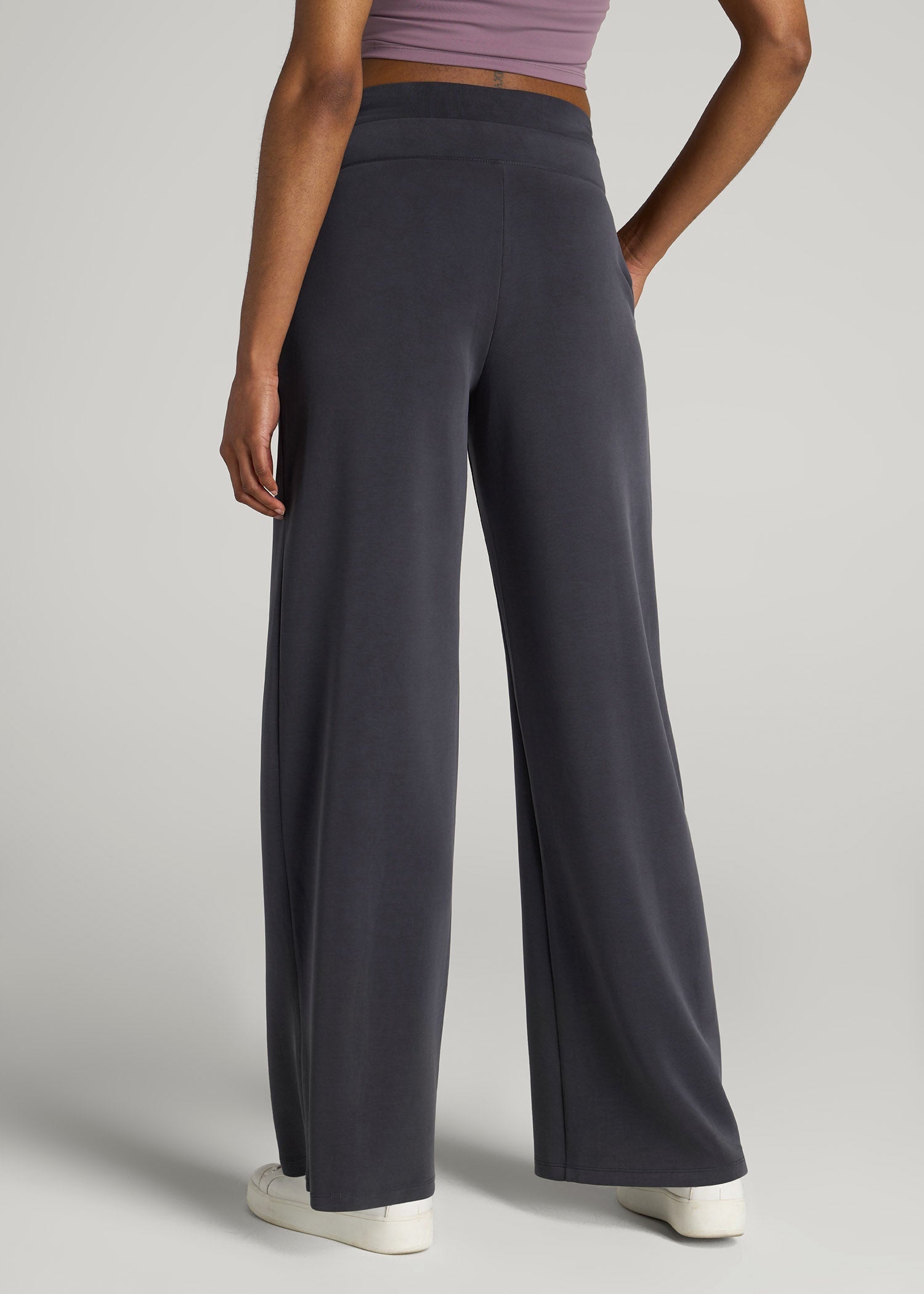 Soft Motion Wide Leg Ultra High Rise Pant for Tall Women in Charcoal Rinse