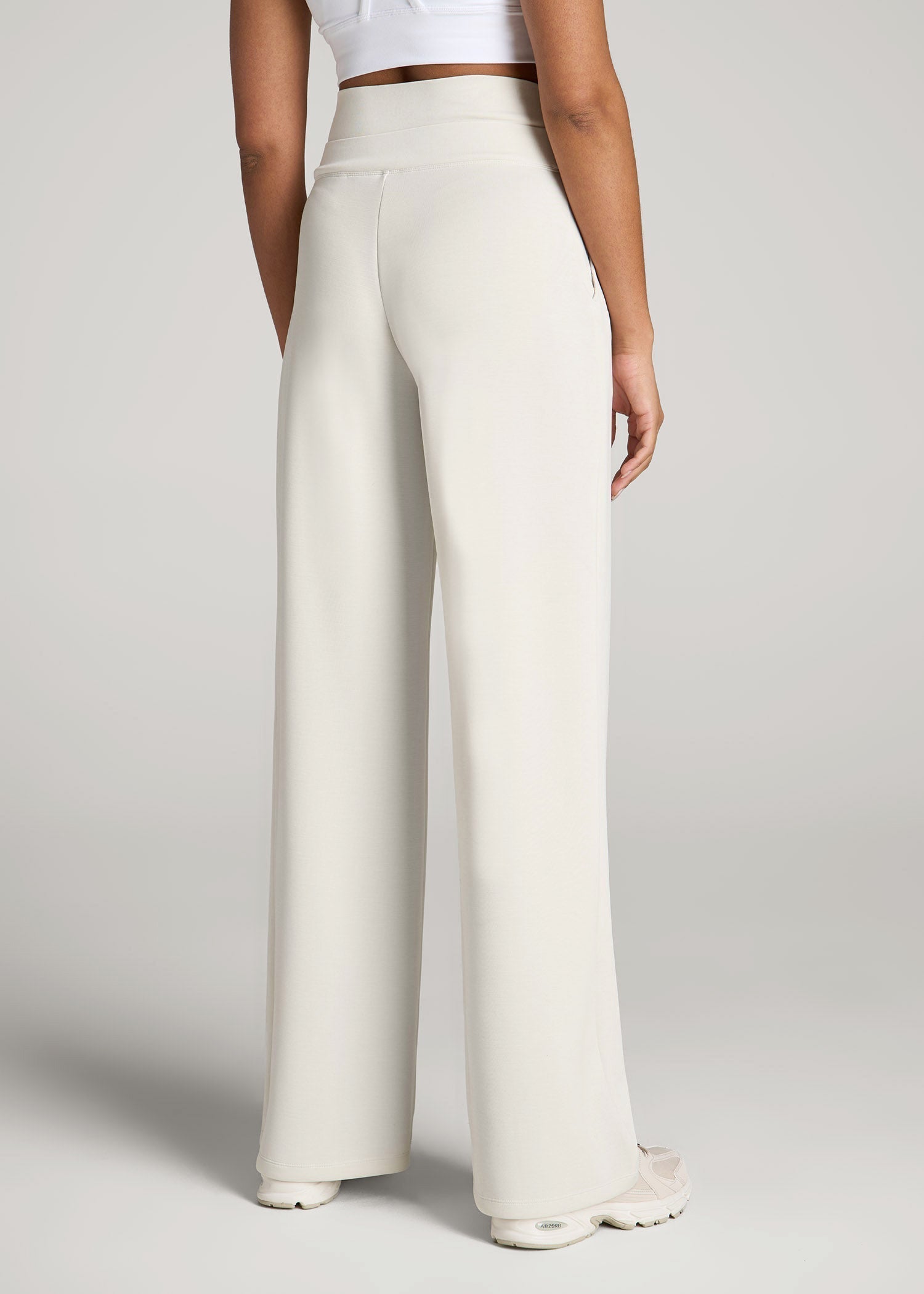 Soft Motion Wide Leg Ultra High Rise Pant for Tall Women in Pearl