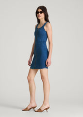 Short Denim Tank Dress for Tall Women in New Colorado Blue