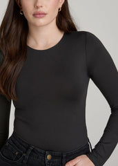 Long Sleeve Bodysuit for Tall Women in Black