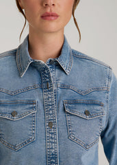 Western Denim Shirt for Tall Women in Heritage Faded