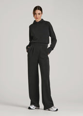 Soft Motion Cropped Zip Up Hoodie for Tall Women in Black