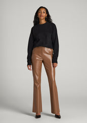 Relaxed Crewneck Wool Blend Sweater for Tall Women in Black