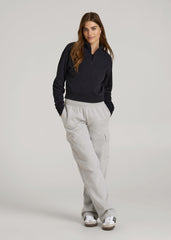 Wearever 2.0 Fleece Half-Zip Cropped Sweatshirt for Tall Women in Black