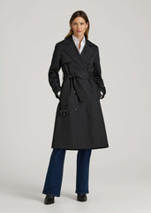 Relaxed Trench Coat for Tall Women in Black