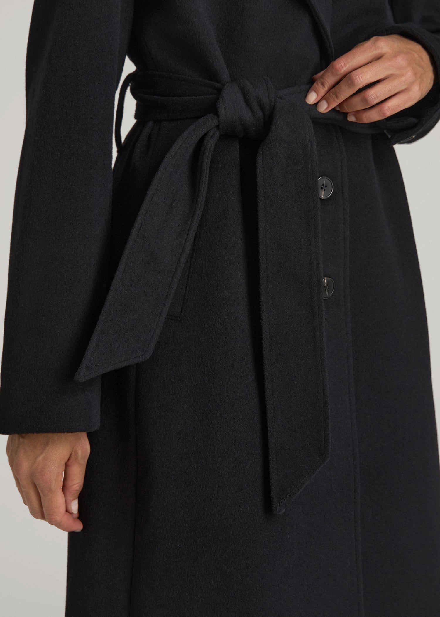 Wool Coat for Tall Women in Black