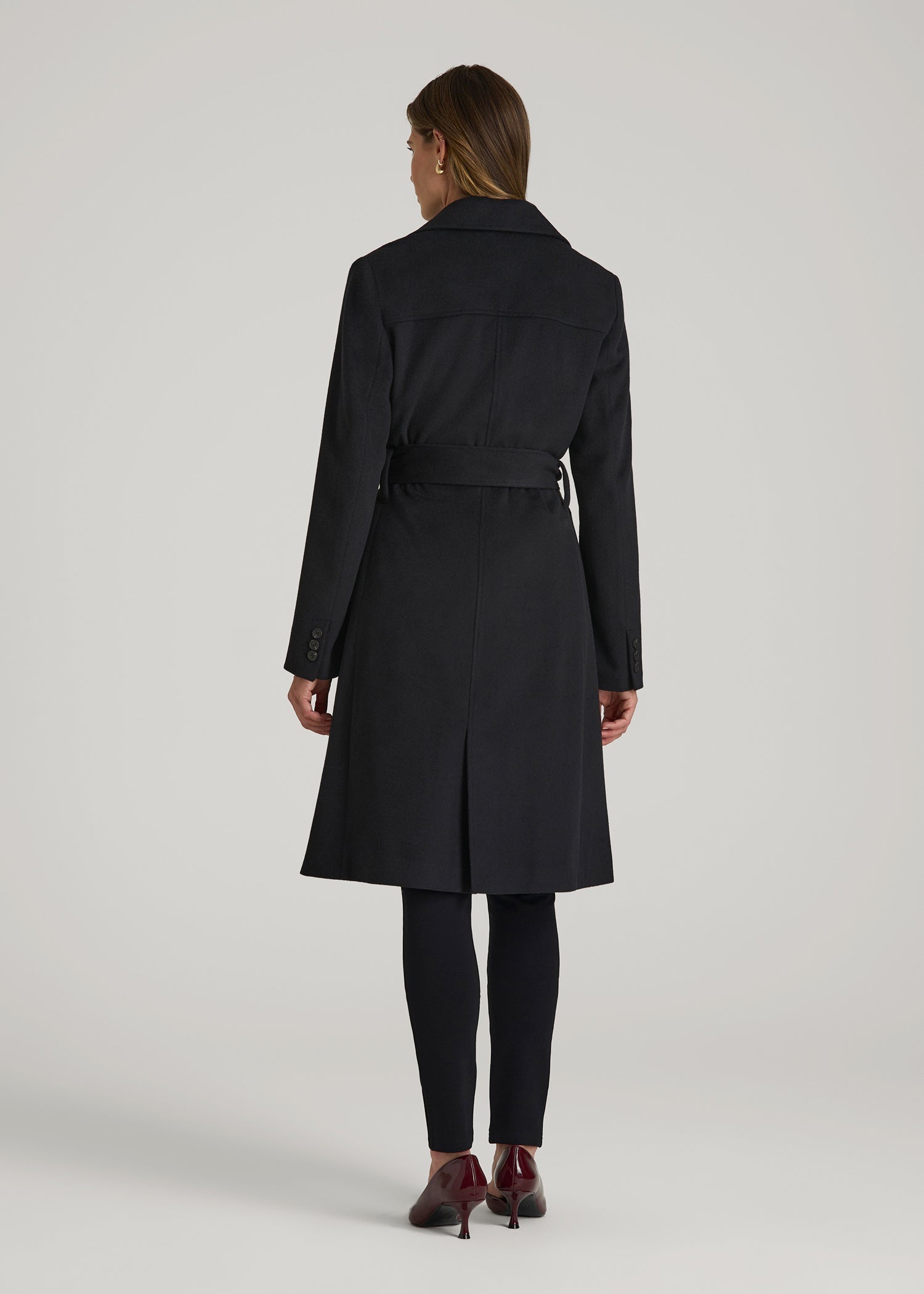 Wool Coat for Tall Women in Black