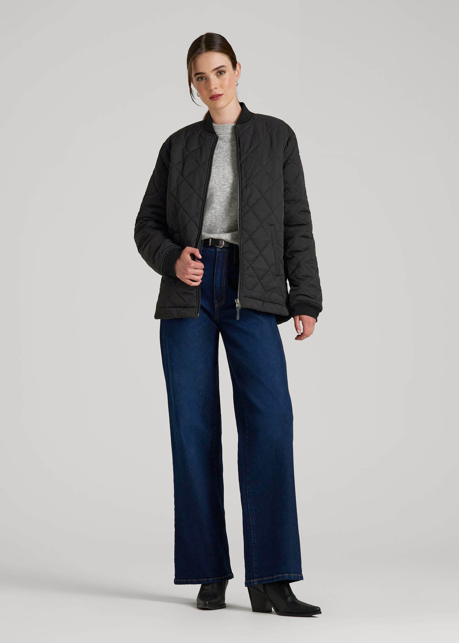 Quilted Jacket for Tall Women in Black
