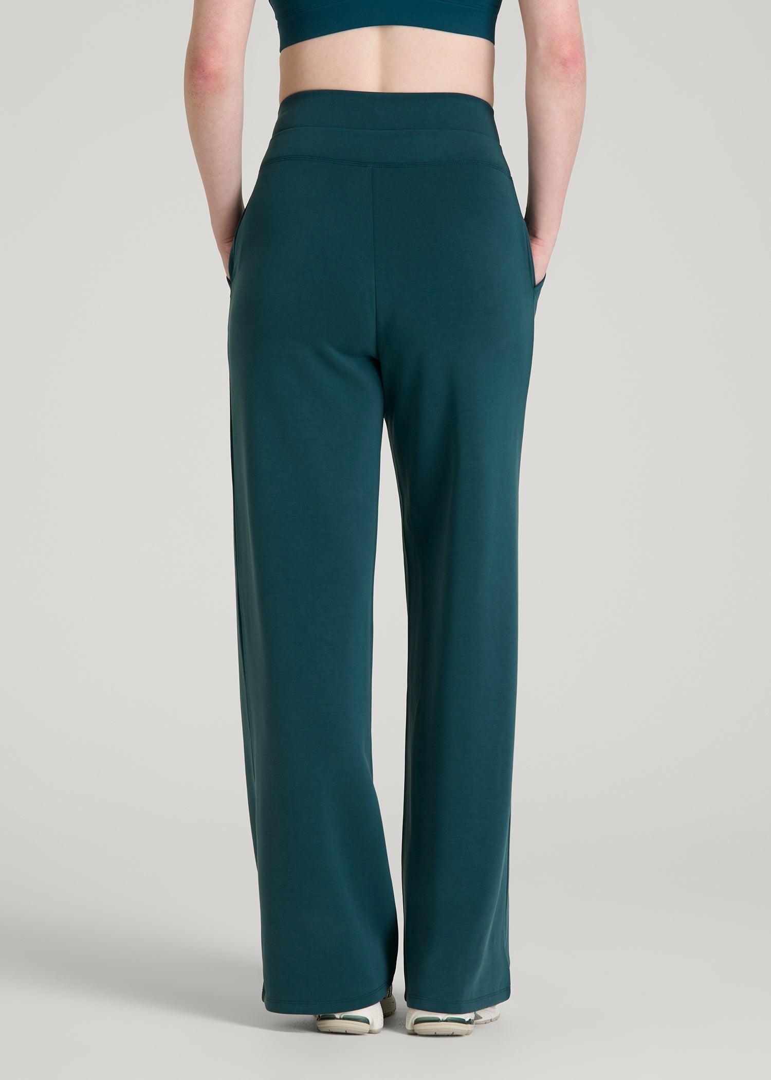 Soft Motion Wide Leg Ultra High Rise Pant for Tall Women in Deep Teal