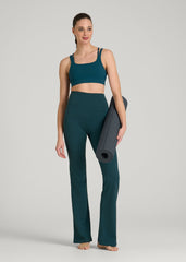 Ultra Soft High Rise Flare Yoga Pants for Tall Women in Deep Teal Mix