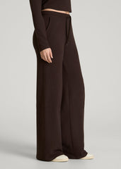 Mid Rise Waffle Wide Leg Pant for Tall Women in Espresso