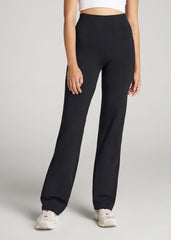 Women's Straight Leg Cotton Leggings for Tall Women in Black
