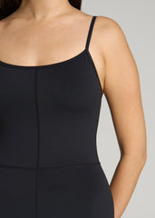 Spaghetti Strap Flare Jumpsuit for Tall Women in Black