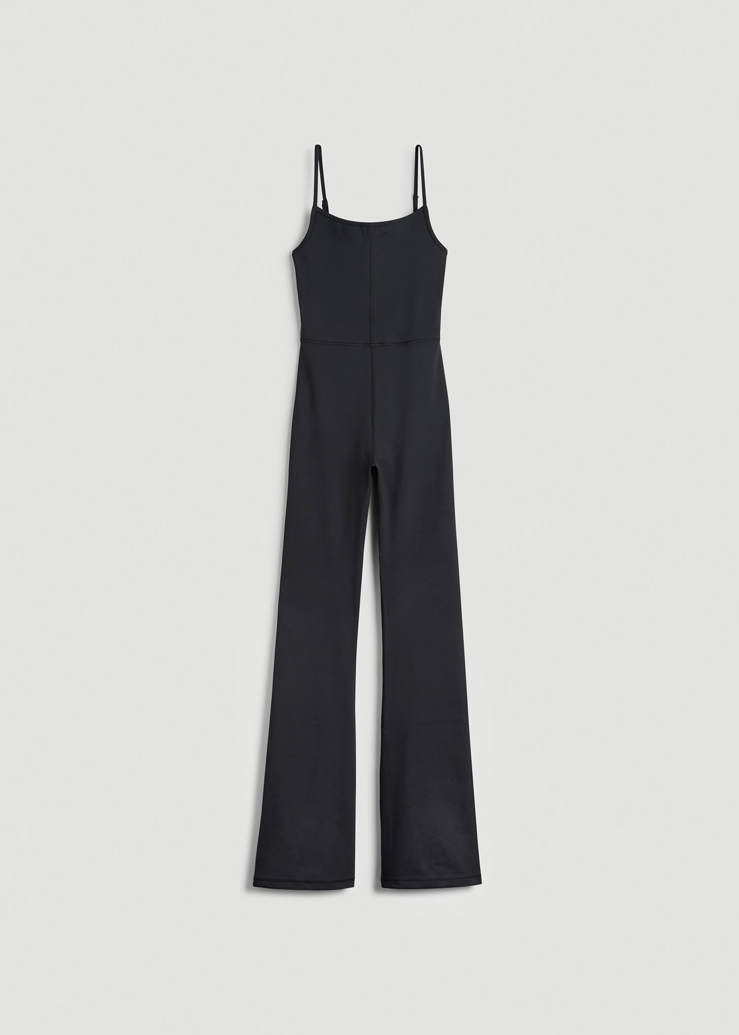 Spaghetti Strap Flare Jumpsuit for Tall Women in Black