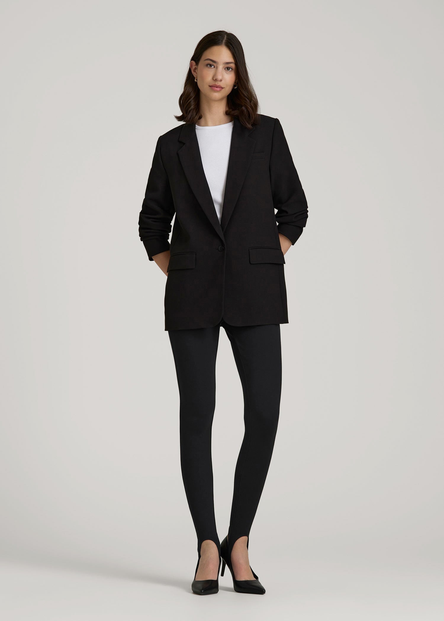 Soft Flex Ponte Stirrup Pants  for Tall Women in Black