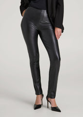 True Touch Leather Leggings for Tall Women in Black