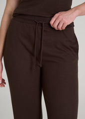 Open-Bottom Waffle Lounge Pants for Tall Women in Espresso