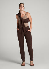 Knit Lounge Joggers for Tall Women in Chocolate