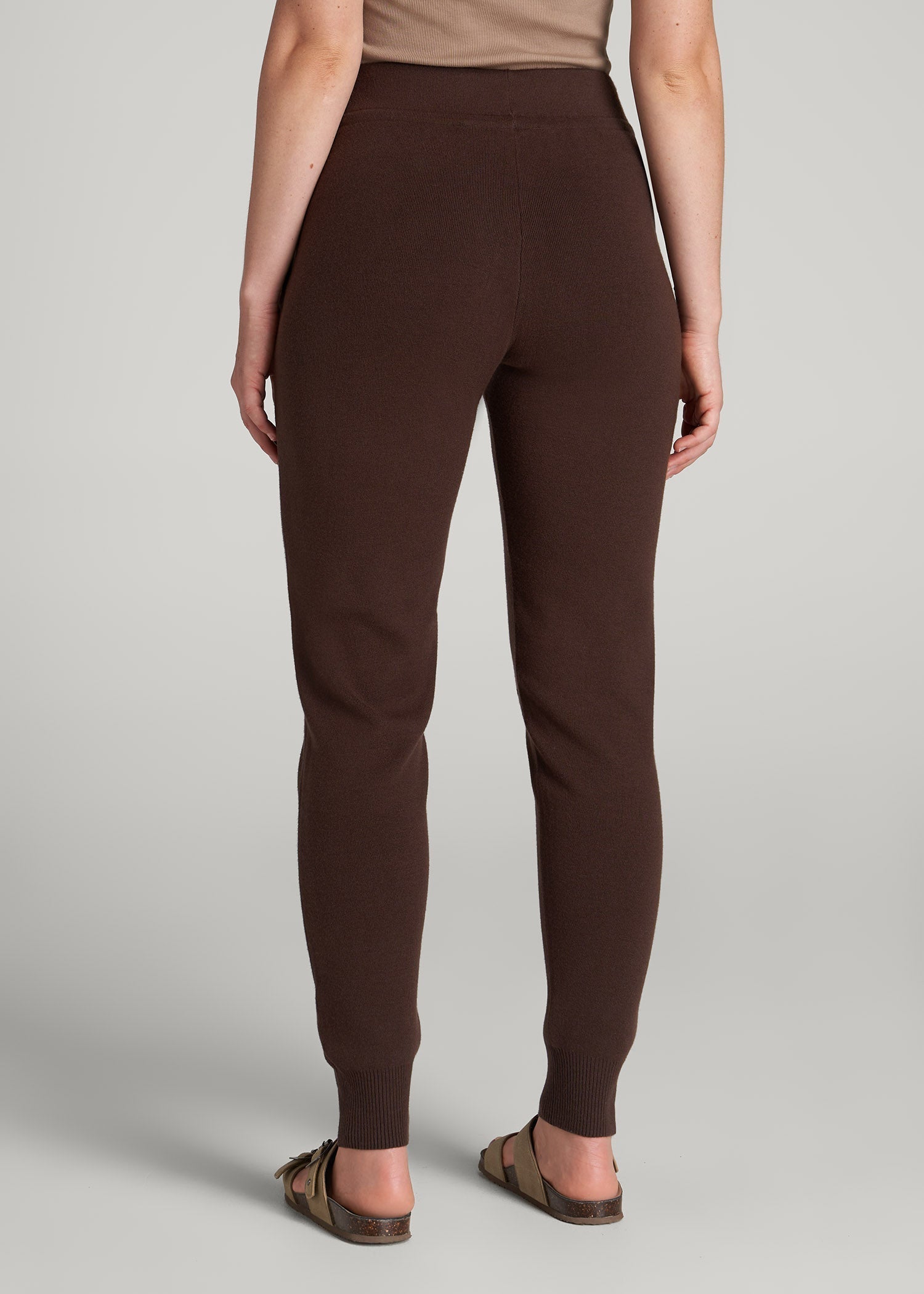 Knit Lounge Joggers for Tall Women in Chocolate