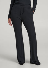 Ribbed Flare Pants for Tall Women in Black