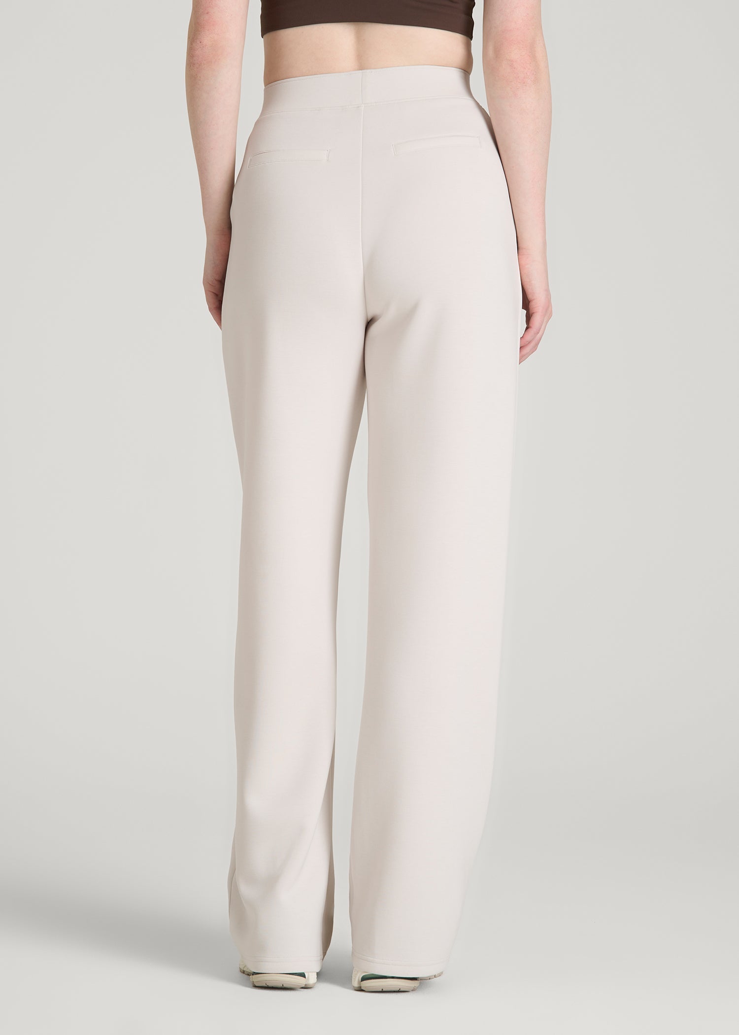 Soft Motion Pleated Wide Leg Pant for Tall Women in White Sand