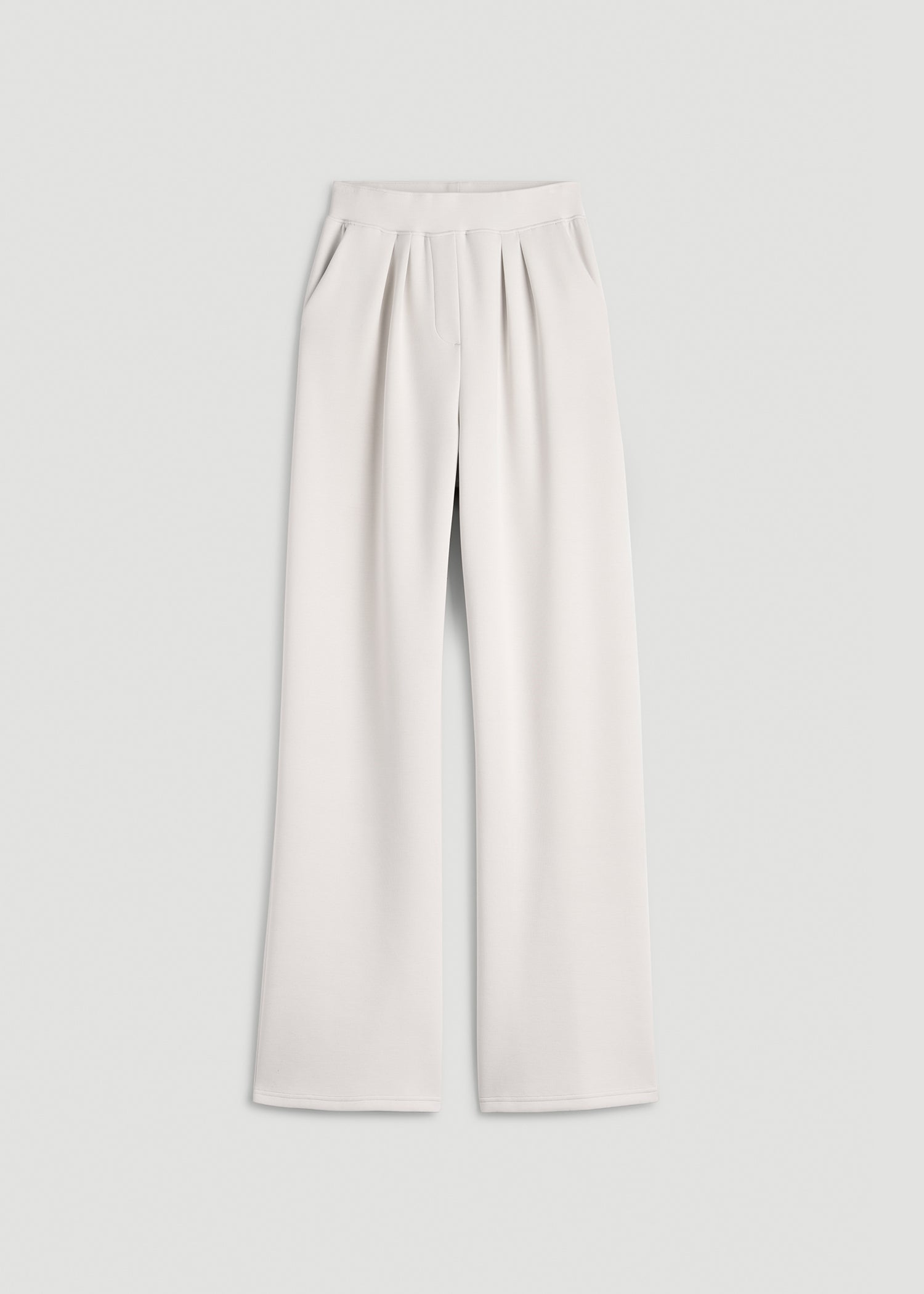 Soft Motion Pleated Wide Leg Pant for Tall Women in White Sand