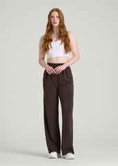 Soft Motion Pleated Wide Leg Pant for Tall Women in Espresso