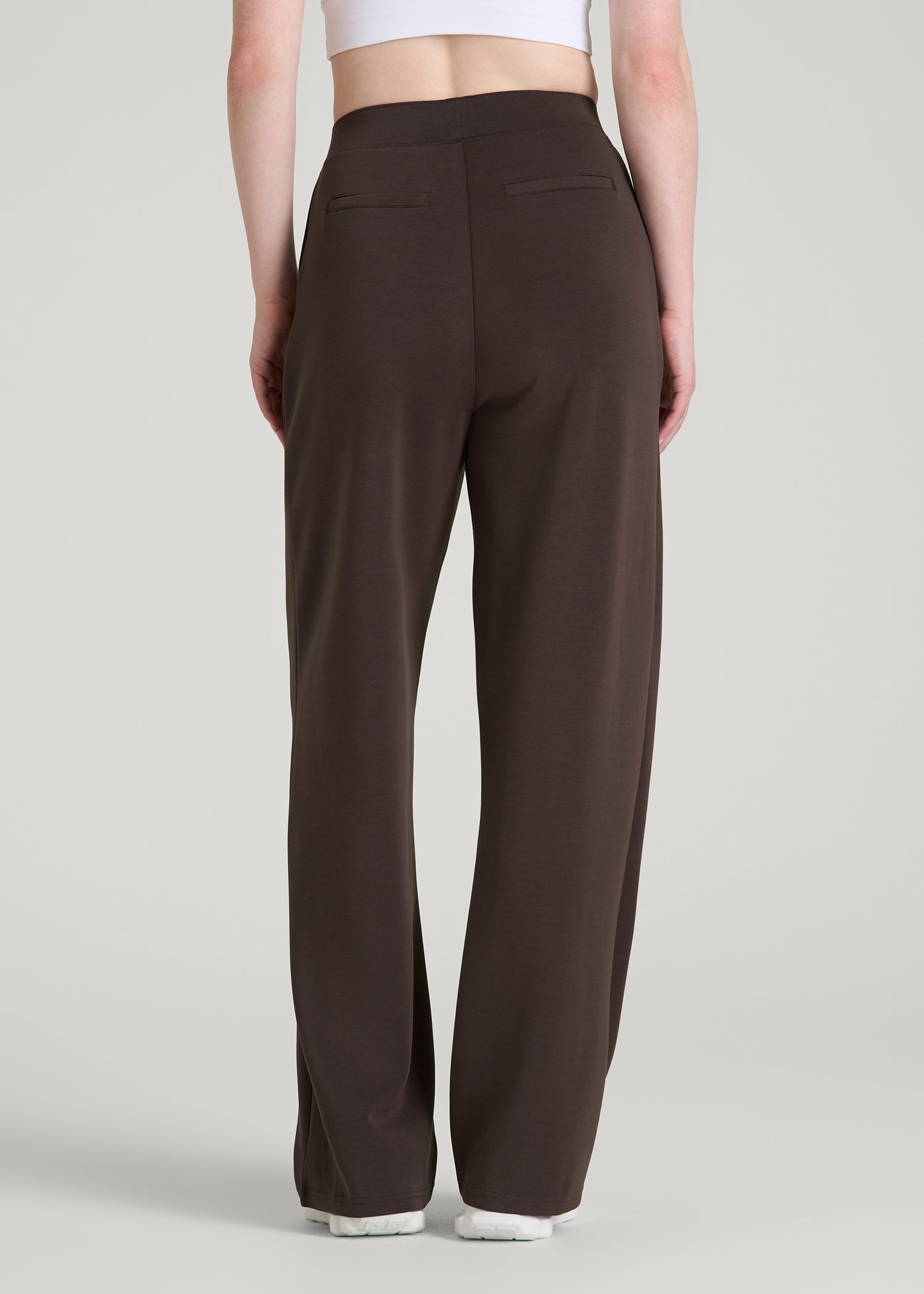 Soft Motion Pleated Wide Leg Pant for Tall Women in Espresso