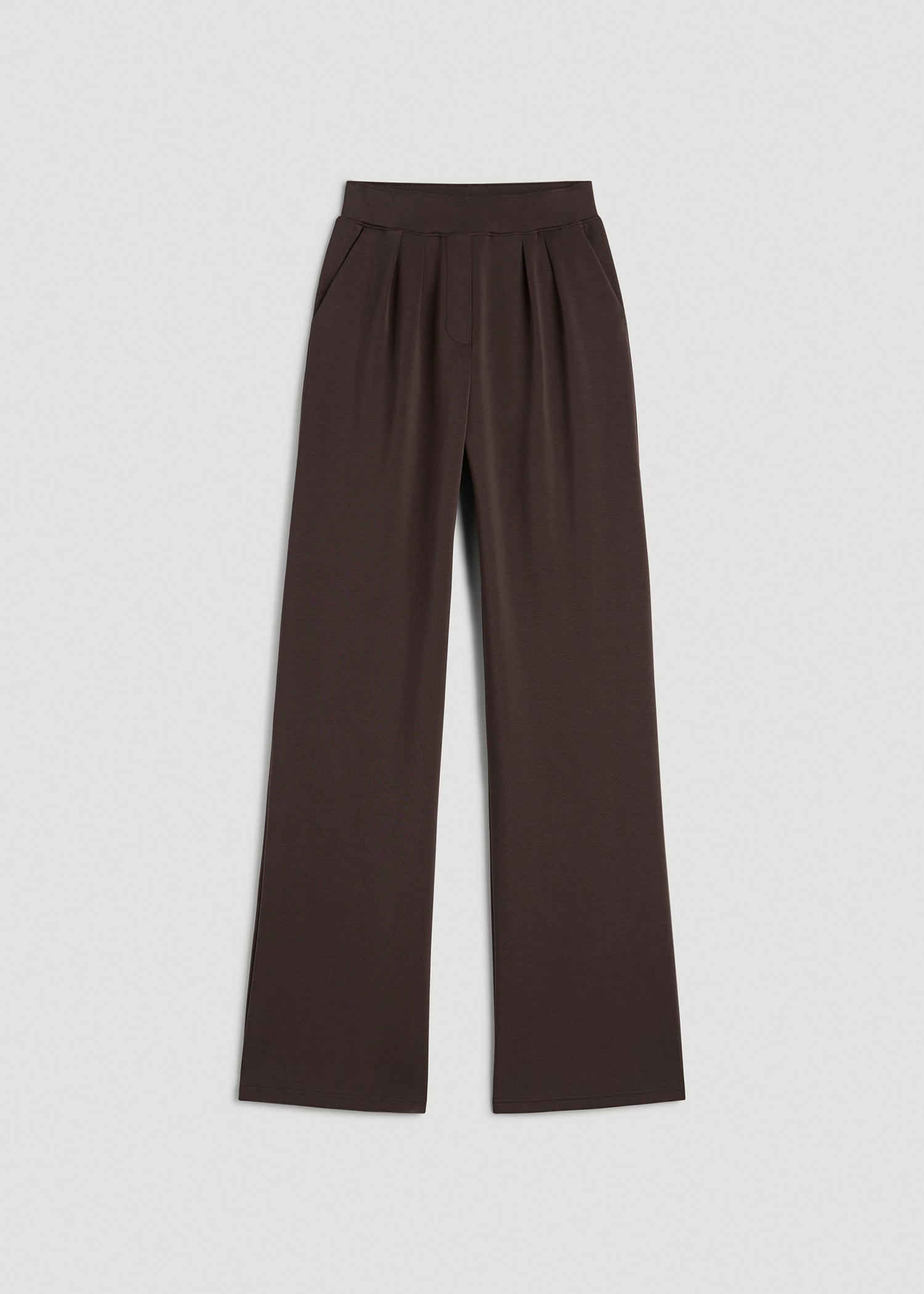 Soft Motion Pleated Wide Leg Pant for Tall Women in Espresso