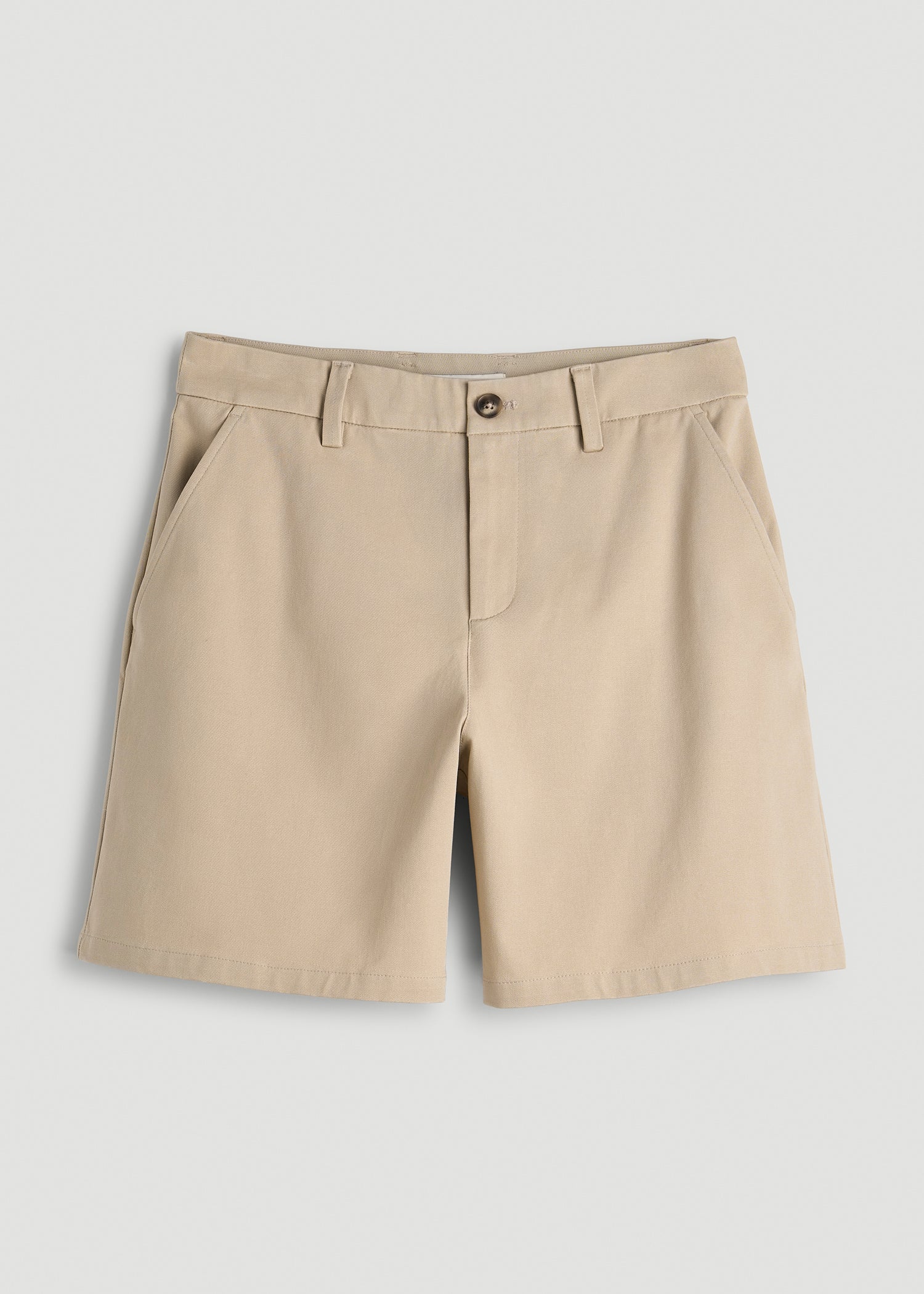 Stretch Commuter Chino Shorts for Tall Women in Warm Taupe