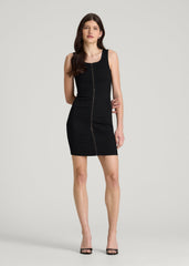Short Denim Tank Dress for Tall Women in Optimum Black