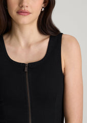 Short Denim Tank Dress for Tall Women in Optimum Black