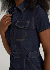 Maxi Denim Dress for Tall Women in Rinse Wash