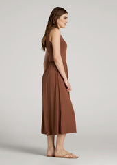 Jersey Tank Dress with Pockets for Tall Women in Clay Brown