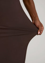 Soft Flex Ponte Fitted Bustier Dress for Tall Women in Espresso
