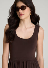 Jersey Tank wide leg jumpsuit with pockets for Tall Women in Espresso