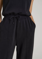 Soft Motion Sleeveless Sweatpant Jumpsuit for Tall Women in Black