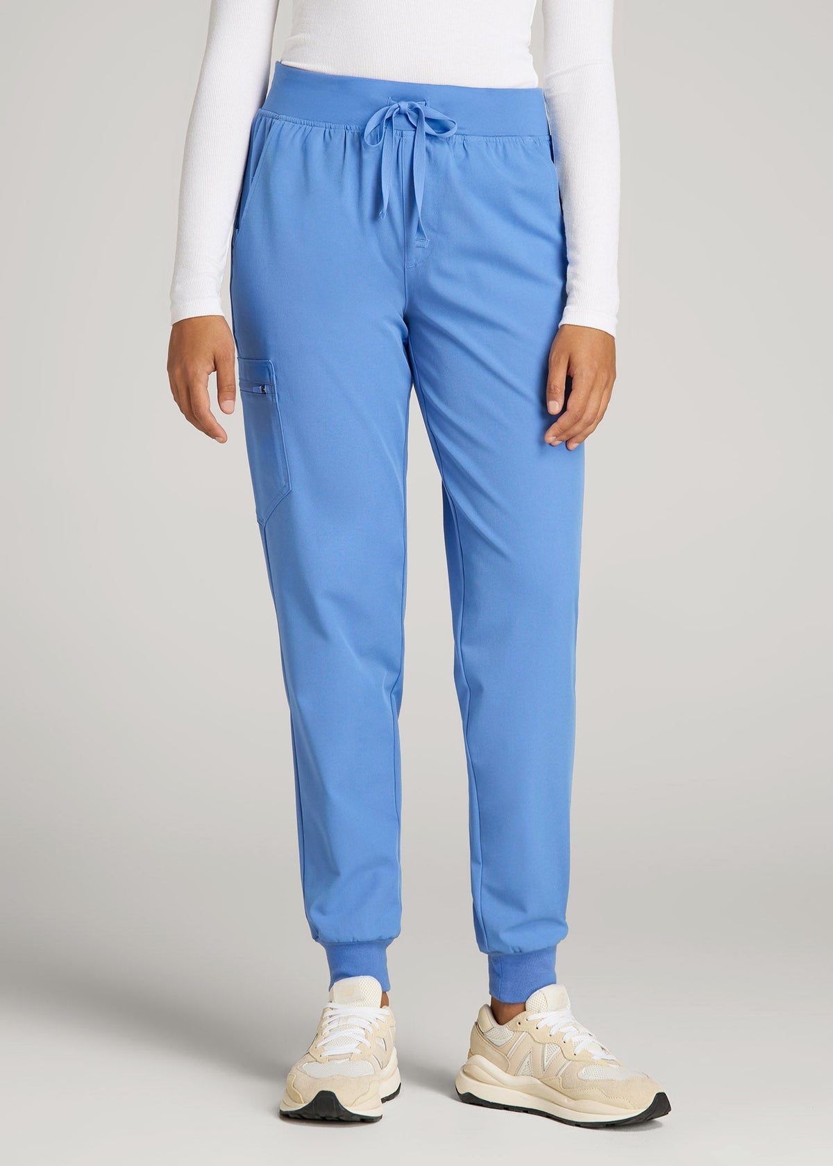 Scrub Joggers for Tall Women in Deep Sky Blue