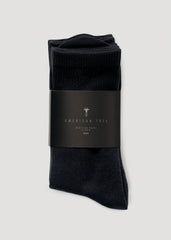 Mid Crew Socks (X-Large Size: 10-13) for Tall Women in Black