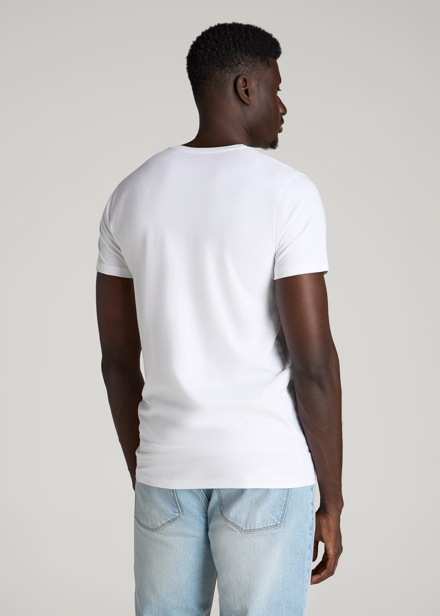 The Essential Modern Fit Crewneck Tee for Tall Men in White