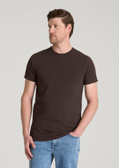 The Essential Modern Fit Crewneck Tee for Tall Men in Espresso